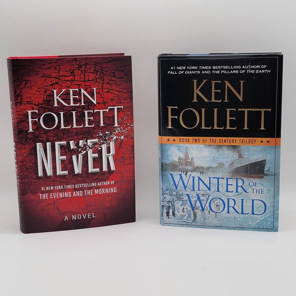 Ken Follett Lot Never + Winter of the World‎ Hardcover 1st Print Thriller Books